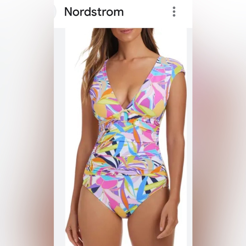 Bleu Rod Beattie Living Color Cap Sleeve One Piece Swimsuit